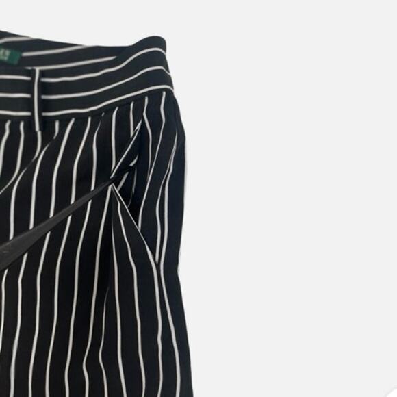 Ralph Lauren Women's Shorts Silky Black With White Striped Shorts Sz 8 - Picture 4 of 9
